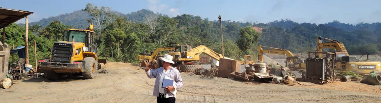 Diamond core drilling rig on site